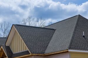 an asphalt shingle roof on family home